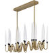 Hestia LED 40 inch Matte Black / Gold / Brushed Gold Chandelier Ceiling Light, Small